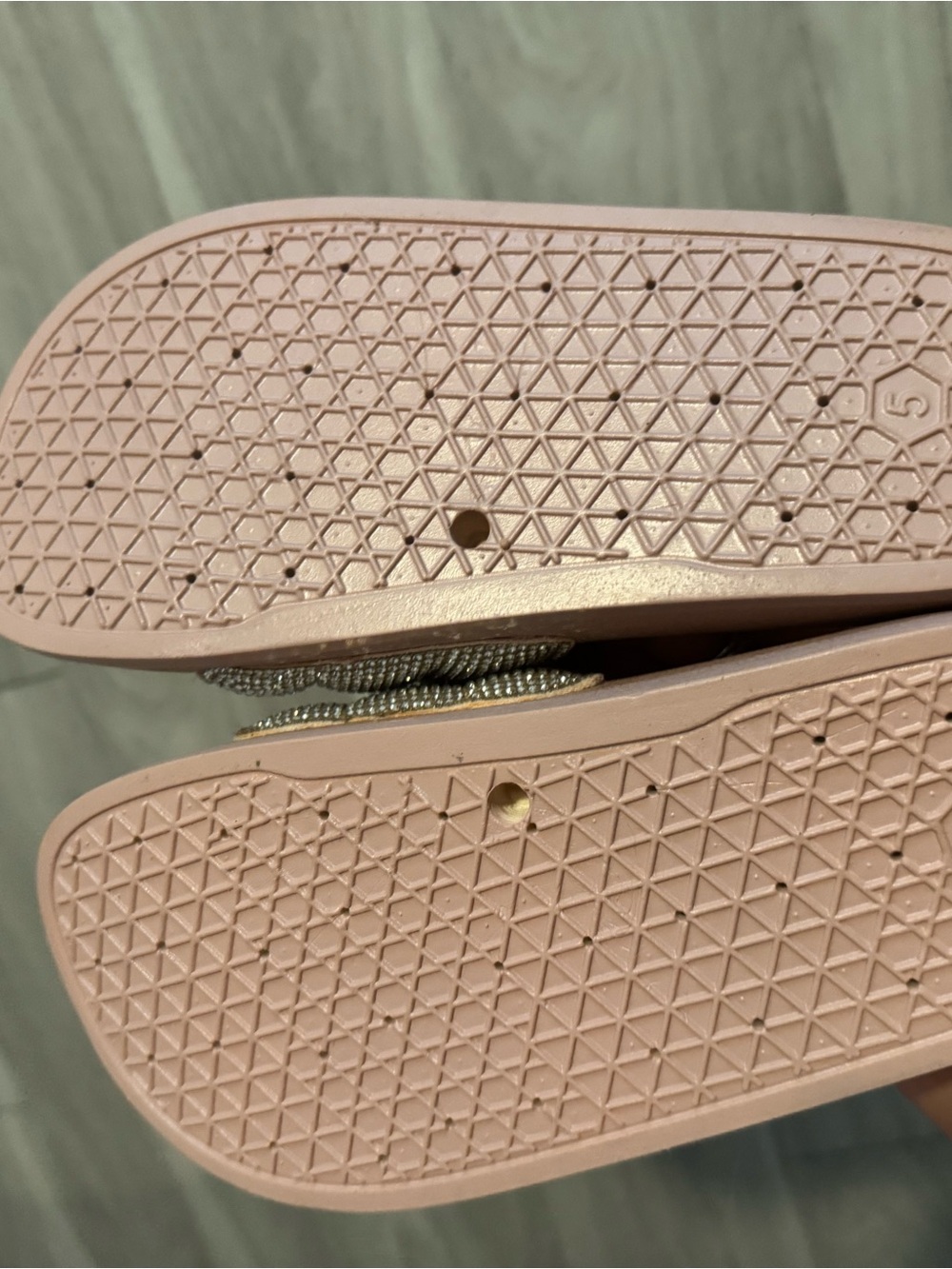 Top Moda Pink Rhinestone Slide Sandals - Picture 11 of 11